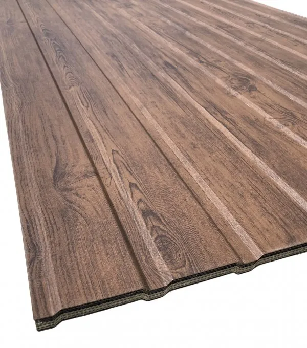 T8 Famintás trapézlemez 1 oldalas kivitelben (sötét dió)